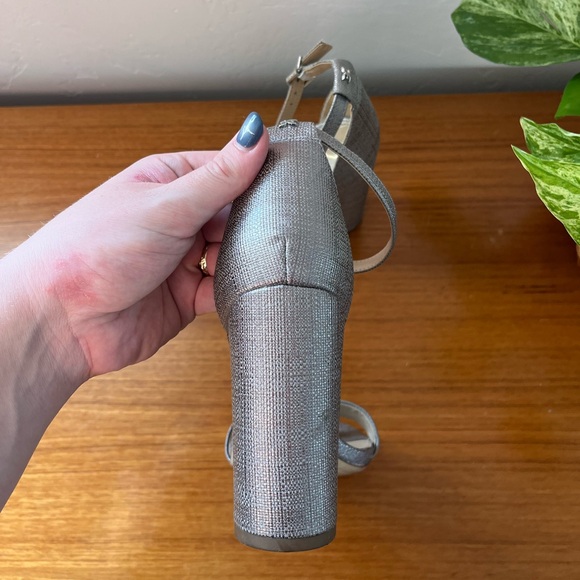 Sam Edelman Yaro Silver Block Heel 8 - Picture 5 of 12